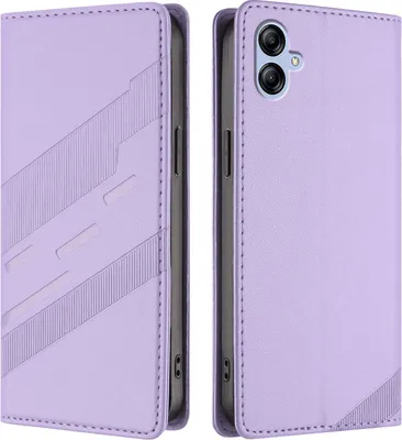 Produktbild von Hülle für Samsung Galaxy A04E / M04, Kunstleder Brieftaschen Handyhülle mit Kartenfach und Standfunktion Violett