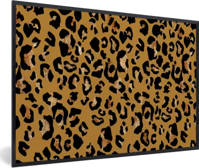 Produktbild von MuchoWow® Gerahmtes Poster Tiere - Pantherdruck - Muster 30x20 cm - Poster mit Schwarzem Bilderrahmen Wandposter Rahmen Foto Bilder - Kunstdruck - Bild-Poster