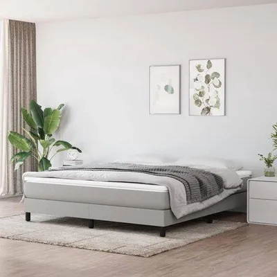 Produktbild von Gestoffertes Boxspringbett - Ledikantbett - Lichtgrißes - Multiplex-Lattenrost - 180x200 cm