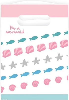 Produktbild von Amscan - "Be A Mermaid" Kunststoff Partytüten 8er-Pack SG24837 (Einheitsgröße) (Weiß/Pink/Blau)