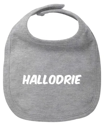 Produktbild von Huuraa Baby Lätzchen Hallodrie Schriftzug Heather Grey Klettverschluss  Baumwolle Latz Geschenkidee