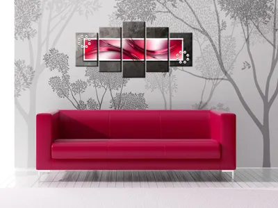 Produktbild von Akustikbild Abstrakt 200x100 cm Bilder Hochleistungsschallabsorber Schallschutz Vlies Leinwand Akustikdämmung 5 tlg Wandbild Raumakustik Schalldämmung 020101-136