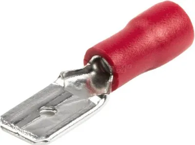 Image de Fiches plates isolées 6.3mm 0.5-1.5mm² 10A Rouge Set de 10 AMIO-03066
