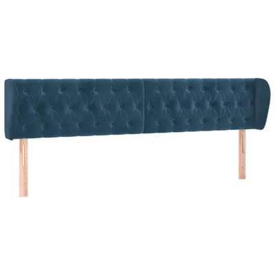 Produktbild von Kopfteil mit Ohren Dunkelblau 203x23x78/88 cm Samt