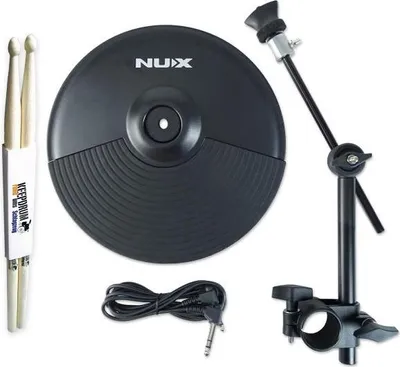 Immagine prodotto di Set di piatti Nux DM210 Pad per piatti per batteria elettronica da 10 pollici con bacchette