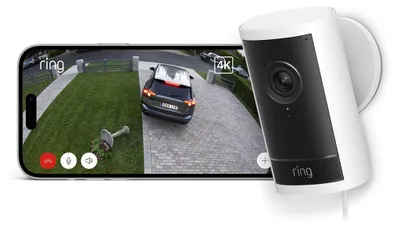 Produktbild von Amazon Ring Outdoor Camera Pro Plug-In, IP-Sicherheitskamera, Draußen, Kabelgebunden, Decke/Wand, Weiß, Tower