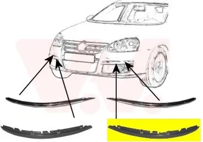 Produktbild von VAN WEZEL 5886481 Stoßstangen-Abdeckung Vorne Links für VW Golf V Variant (1K5) Jetta Mk5 (1K)