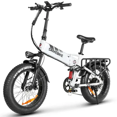 Produktbild von 20 ZOLL Elektrofahrrad E-BIKE 15AH Klapprad Fatbike Mountabike 120KM Faltrad Pedelecfür Erwachsene 150 - 180 cm 7 Gang Klappräder Aluminium Weiß