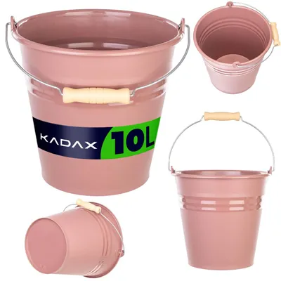 Zdjęcie produktu dla Wiadro domowe KADAX 10 litrów, nadające się do kontaktu z żywnością, wiadro z tworzywa sztucznego, wiadro ogrodowe z ergonomicznym metalowym uchwytem, wiadro z tworzywa sztucznego, wiadro do sprzątania w domu (różowe)