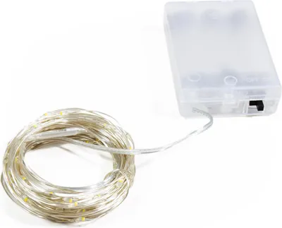 Produktbild von LED Draht-Lichterkette McShine Micro 80 LEDs warmweiß Batteriebetrieb
