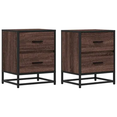 Produktbild von "2026 Aktion"Nachttisch 2er Set, für Schlafzimmer - elegantes Design - Nachtkommode - Braun Eichen-Optik 40x31x50cm Holzwerkstoff - Nachttische & -schränke NeuMöbel174774