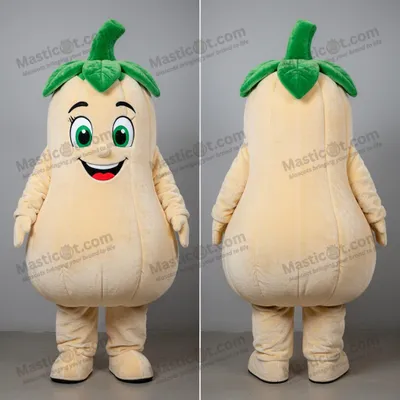 Image de Mascotte MASTICOT de squash en peluche couleur crème