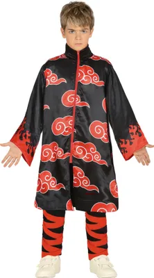 Produktbild von Ninja Wolken Kämpfer Klassisches Anime Manga Kostüm Karneval Kinder Abenteuer Tunika, Größe: 110/116 Farbe: Schwarz