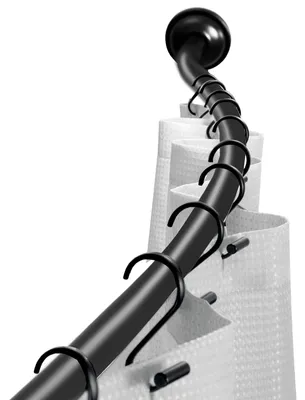 Image de Barre de douche incurvée, 112 cm, réglable, en acier inoxydable, pour la salle de bain