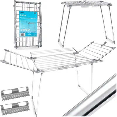 Image de Etendoir pliable et debout avec étendoir en acier inoxydable de 22 m