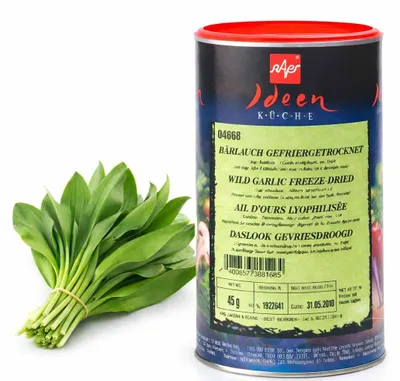 Produktbild von Raps - Bärlauch Geschnitten Gefriergetrocknet Würzung, 45 g Dose