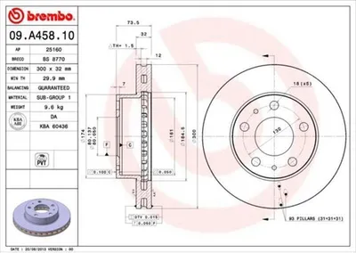 Produktbild von BREMBO Bremsscheiben (2 Stück) Vorderachse 09.A458.10