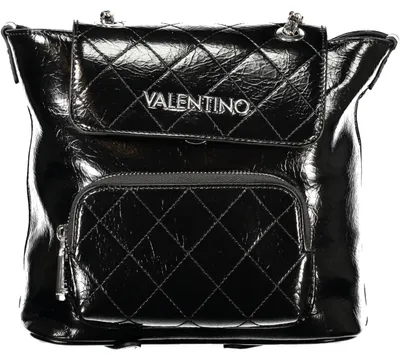 Produktbild von Eleganter Damen Rucksack Schwarz mit Kettengriff und Klappverschluss
