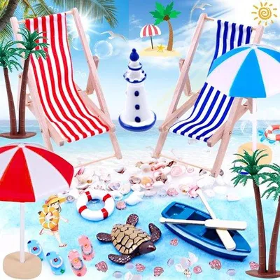 Produktbild von Miniatur Strand Dekoration 15 Teile für DIY Garten