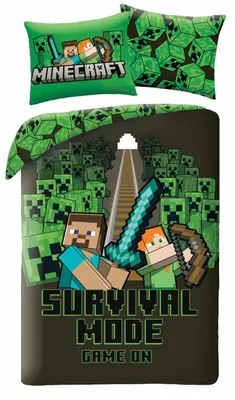 Obrázek produktu pro Minecraft peřina survival - 140 x 200 cm - 70 x 90 cm - Polyester
