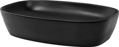 Obrázek produktu pro LuxeBath umyvadlo Umyvadlo na desku Square, 60,5x38,5x14 cm, černé, z keramiky, včetně odtokové soupravy bez přepadu