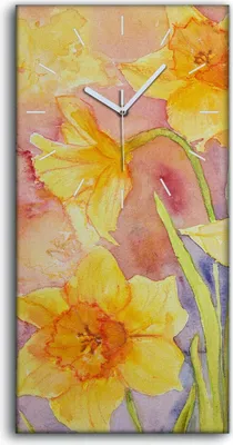 Produktbild von Leinwand Wanduhr Wandkunst Uhr Geräuschlos 30x60 Gemälde Abstrakte Blumen Kunst - weiße Hände
