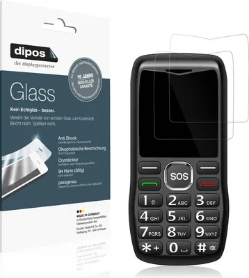 Produktbild von 2x Schutzfolie für Guwet D1 Seniorenhandy - Anti-Shock 9H Folie dipos Glass Kunststoffglas