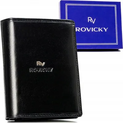 Produktbild von Rovicky | Große Brieftasche, aus Naturleder, für Männer, Naturleder, Schwarz, 9.5x13 cm