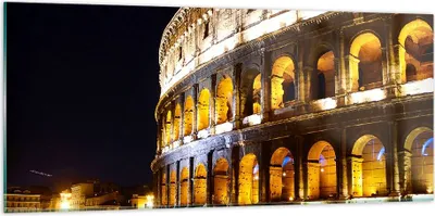 Produktbild von Bilder auf glas - Coloseum Rom Architektur - 120x50cm - Glasbilder - Wandbilder - Kunstdruck - zum Aufhängen bereit - Wanddekoration aus Glas - Glas Bilder - Wandbild auf Glas - GAB120x50-1334