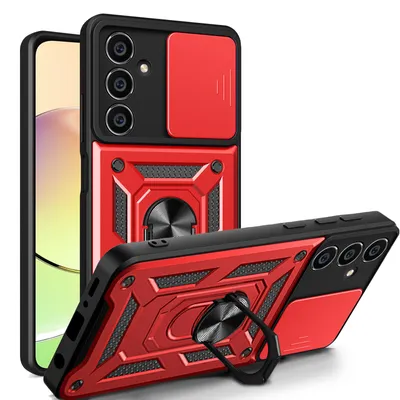 Produktbild von Outdoor Panzer Hülle für Samsung Galaxy S23 FE mit Kameraschutz Ringhalter Case Rot