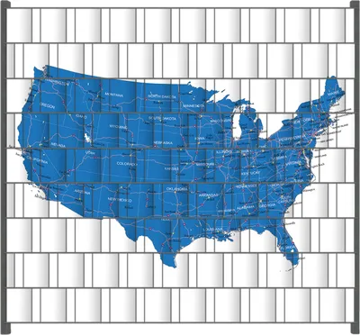 Produktbild von Wallario Zaunsichtschutz mit Motiv USA-Karte für Ein- und Doppelstabmatten Zäune in der Größe 200 x 180 cm