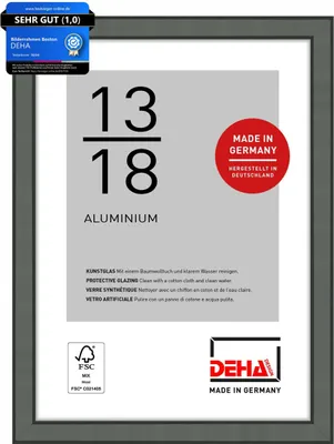 Produktbild von DEHA Design Aluminium Portraitrahmen, Bilderrahmen Boston, 13x18 cm, Contrastgrau