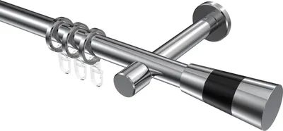 Produktbild von Interdeco Gardinenstange / Vorhangstange Chrom, Typ Prestige Tanara (Konus Bicolor), 20 mm Ø 1-läufig, 420 cm