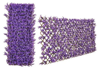 Immagine prodotto di Siepi da muro per piante con edera artificiale per protezione privacy da giardino con eucalipto viola