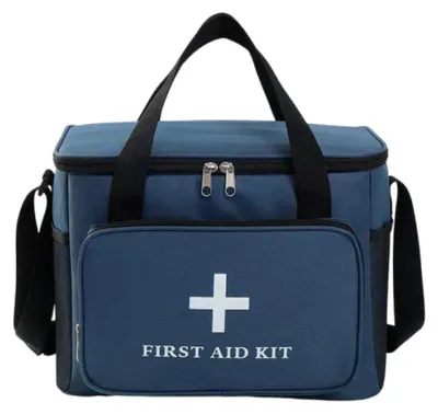 Image de Trousse de premiers secours, bleu foncé, grande, imperméable, portable avec bandoulière