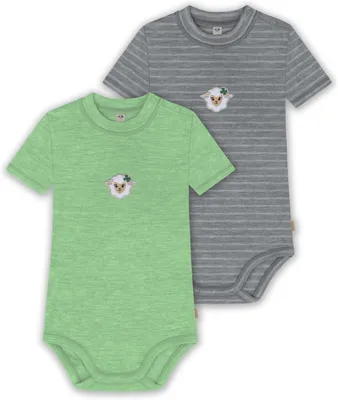 Produktbild von normani 2er Set Baby Kurzarmbody aus Wolle