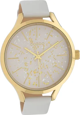 Produktbild von Oozoo Leder Damen Uhr C10085 Analog Quarzuhr Armband weiß Timepieces D2UOC10085
