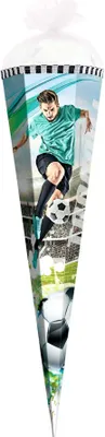 Produktbild von ROTH Geschenk-Schultüte klein Fußballstar 50 cm eckig Tüllverschluss Zuckertüte Schulanfang
