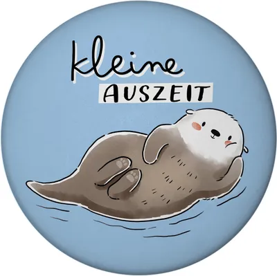 Produktbild von Otter Magnet rund mit Spruch Kleine Auszeit