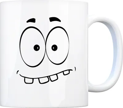 Produktbild von Tassengesichter Kaffeebecher mit zähnefletschendes Gesicht Motiv Tasse