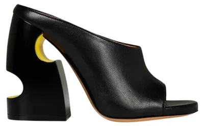 Imagen del producto de Off White - Sandalias de tacón alto para mujer, de cuero, modelo GT23437 (talla 37 EU), color negro/amarillo