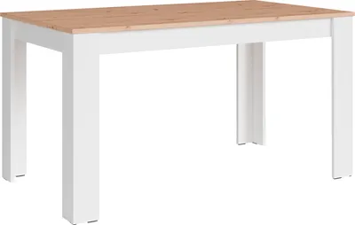 Produktbild von byLIVING NORI jídelní stůl / Moderní kuchyňský stůl v dubovém vzhledu / Bílá melaminová podnož / Velký stůl / 120 x 80, V 75 cm