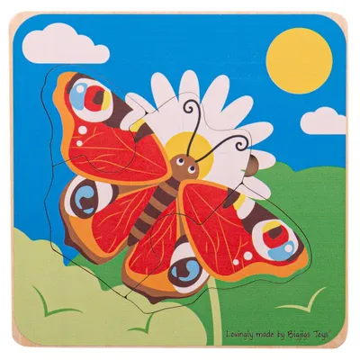 Produktbild von Bigjigs Lebenszyklus Lagenpuzzle Schmetterling