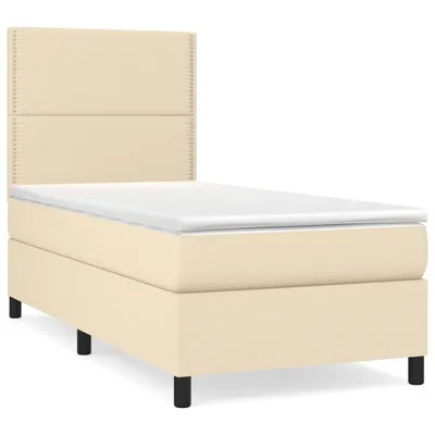 Produktbild von vidaXL Boxspringbett mit Matratze Creme 100x200 cm Stoff