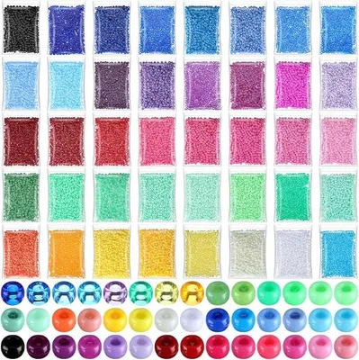 Imagen del producto de 21000 cuentas tipo "poni", paquete grande, cuentas tipo "Kandi", 40 colores, redondas