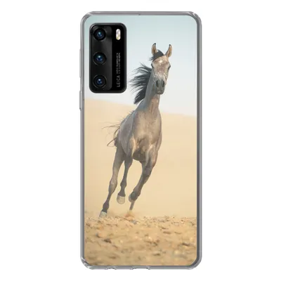 Produktbild von MuchoWow® Handyhülle Schutzhülle Hülle für Huawei P40 Pferd - Sand - Wüste Silikon Softcase Handy Hülle - Handytasche
