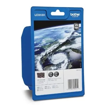 Image de Brother LC985BKBP - Pack de 2 - noir - original - sous blister - cartouche d'encre - pour Brother DCP-J125, DCP-J140, DCP-J315, DCP-J515, MFC-J220, MFC-J265, MFC-J410, MFC-J415