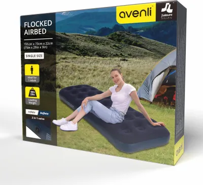 Produktbild von AVENLI Campingbett aufblasbar für 1 Person blau 191x73x22cm Single-Size