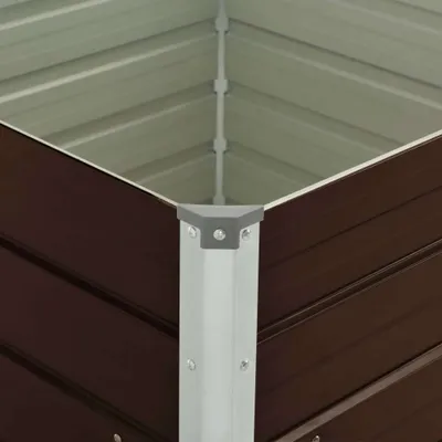 Zdjęcie produktu dla vidaXL Podwyższone łóżko brązowe 100 x 100 x 77 cm Stal ocynkowana