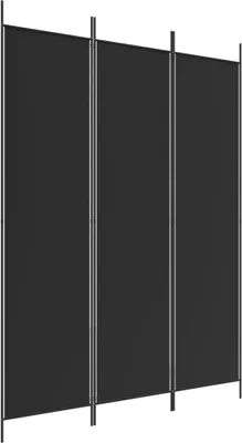Image de vidaXL Paravent 3 pièces noir 150x200 cm Tissu